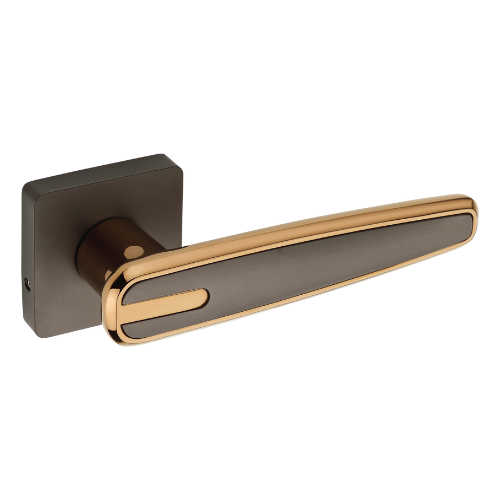 Grey + PVD (Rose Gold) Mortise Handle - Model 9059
